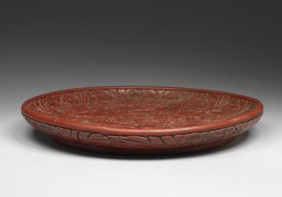 图片[2]-Round dish with peony decor and Yung-lo reign mark/ Carved red lacquerware-China Archive